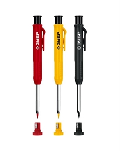 Карандаши механические 06312-H6, 3 карандаша, грифели черные, красные, желтые, 18 шт. Зубр