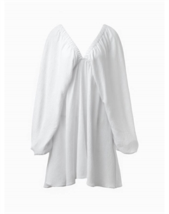 Платье мини женское с глубоким вырезом, размер 48, белое Minaku