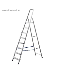Стремянка «» 38801-8, алюминиевая, 166 см, 8 ступеней Сибин