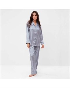 Пижама женская (рубашка, брюки) «Леопард», голубая, размер 52-54 Kaftan