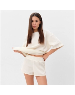 Пижама женская (футболка, шорты) Basic line, размер 48, молочная Kaftan