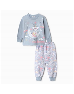 Пижама для девочки, цвет серо-голубой, рост 122 см Luneva