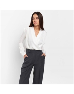 Блуза женская с драпировкой : Classic Collection, размер 50, цвет экрю Mist