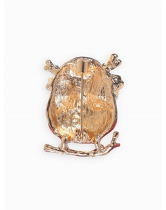 Брошь «Филин в очках», цветная в золоте Qf