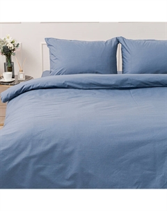 Комплект 2сп (под 175х215см, навол 50х70см 2шт)синий, поплин 130г/м, хл100% Ideason