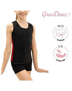 Майка-борцовка для гимнастики и танцев, р. 30, цвет чёрный Grace dance