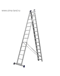 Лестница «» 38833-14, трехсекционная, со стабилизатором, 14 ступеней Сибин