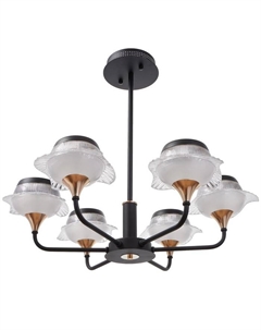 Люстра 1696/6 LED 144 Вт 3000-6000К черно-золотой 70×70×65 см Bayerlux