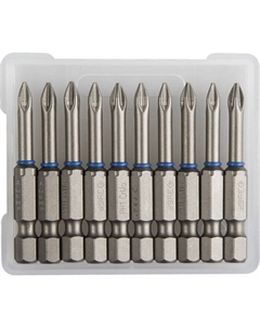 Биты 26011-1-50-10, кованые, CrMo, хвостовик E 1/4″, PH1×50 мм, 10 шт. Зубр