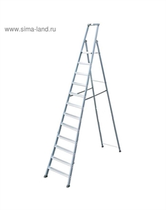 Стремянка STABILO, односторонняя, высокая оградительная дуга с полкой, 12 ступеней Krause