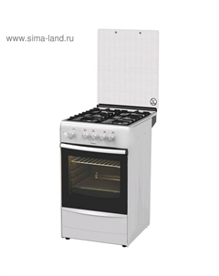 Плита Darina 1B GM 341 107 W, газовая, 4 конфорки, 50 л, газовая духовка, белая