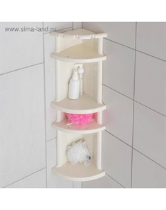 Полка угловая 2-х ярусная, сборная, 17×17×80 см, МИКС Полимербыт