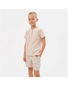 Комплект для мальчика (рубашка, шорты) : Cotton Collection, бежевый, рост 110 см Minaku