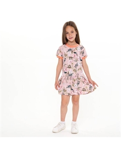 Платье для девочки, цвет розовый/цветы, рост 128 см Юниор текстиль