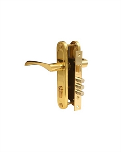 Замок врезной 1023/60-G, с ручкой, цвет золото Apecs