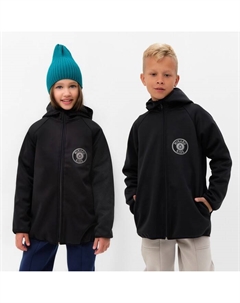 Ветровка детская с капюшоном, чёрная, рост 146 см Minaku