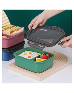 Ланч-бокс для еды, 1.2 л, 2 секции, 19.5×7.5×14.5 см, зелёный Take it easy