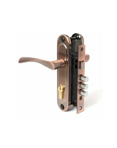 Замок врезной 1023/60-AC, с ручкой, цвет медь Apecs