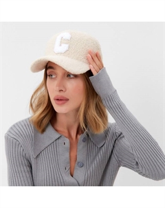 Бейсболка женская тёплая барашек, размер 56-58, молочная Minaku