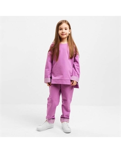 Костюм детский (свитшот, брюки) цвет лавандовый, рост 134 см Minaku