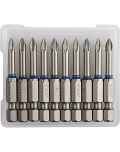 Биты 26013-1-50-10, кованые, CrMo, хвостовик E 1/4″, PZ1×50 мм, 10 шт. Зубр