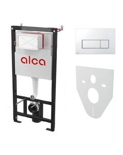 Инсталляция Alcadrain AM101/1120-4:1 RU для унитаза, с хром клавишей смыва M571