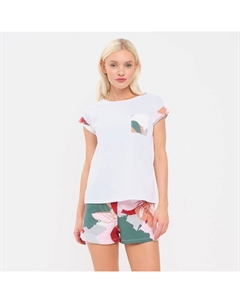 Пижама женская (футболка и шорты) "Цветы" р. 44-46 Kaftan