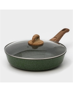 Сковорода «Форест», d=28 см, стеклянная крышка, съёмная ручка, антипригарное покрытие Доляна