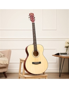 Гитара акустическая, бежевая, 102 см Music life