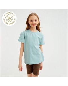 Футболка детская однотонная : Basic line, цвет аквамарин, рост 98 см Minaku