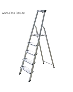 Стремянка MONTO SEPURO, оград. дуга, широкие ступени, противоскользящая, 5 ступеней Krause