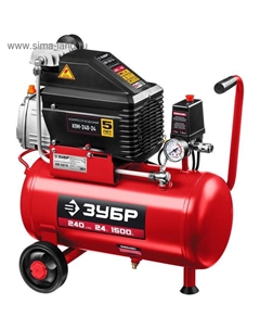 Компрессор «» КПМ-240-24, воздушный, масляный, 1500 Вт, 2850 об/мин, 24 л, 240 л/мин Зубр