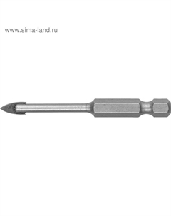 Сверло 29840-06, по кафелю, керамике, стеклу, 2 лезвия, шестигранный хвостовик, 6 мм Зубр