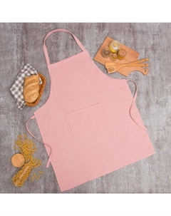 Фартук «Классика» цвет розовый 65х80см, 100%пэ, велюр Этель