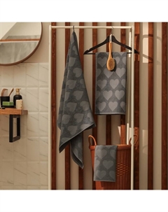 Полотенце махровое Love Life Hearts, 50×90 см, хлопок 100%, тёмно-серое Lovelife