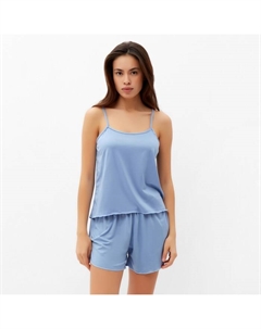 Пижама женская (топ, шорты) :Basic, размер 48, светло-голубая Kaftan