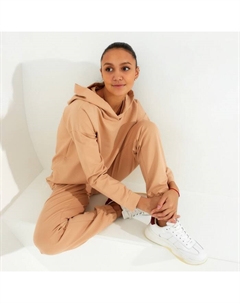 Костюм женский (худи, брюки) : Casual Collection, размер 42, бежевый Minaku