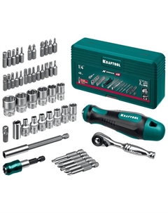 Набор бит и головок с битодержателем и трещоткой х-Drive 25816, 49 шт. Kraftool