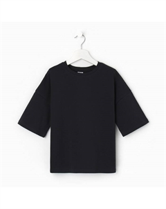 Футболка детская однотонная Basic line, цвет графит, рост 134 см Minaku