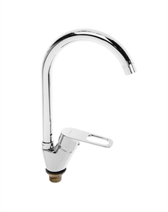 Смеситель для кухни Accoona A4517, однорычажный, с гайкой, латунь, хром