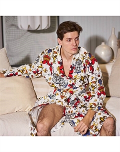 Халат мужской «Настоящий мужчина» рукав 3/4, размер 50-52, вафля 200 г/м², 100% хлопок Этель