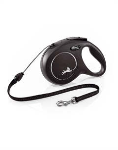 Рулетка New Classic M (до 20 кг) 8 м трос, черная Flexi