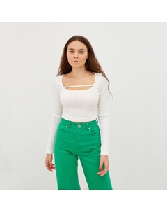 Лонгслив с вырезом женский, размер 48-50, белый Mist