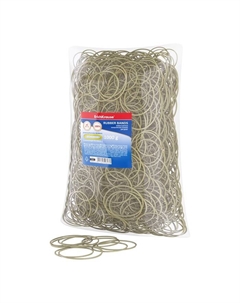 Банковская резинка, 1000 г,, диаметр 40/60 мм, длина 60/100 мм, 100% каучук, в пакете, натуральный цвет Erichkrause