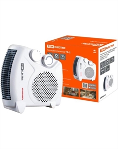 Тепловентилятор TDM TB-2, напольный/настольный, 1000/2000 Вт, 2 режима, до 25 м², белый Tdm electric