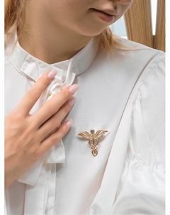 Брошь «Змея» обольстительница, цвет бело-синий в серебре Qf