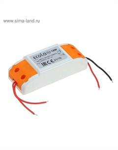 Блок питания для светодиодной ленты 12 В, 12 Вт, IP20 Ecola