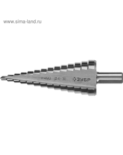 Сверло ступенчатое «» 29665-4-30-14, d=4-30 мм, 14 ступеней, трехгранный хвостовик Зубр