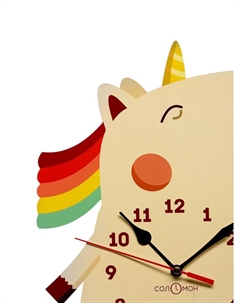 Часы настенные детские "Единорог", бесшумные, с маятником, 24х40 см, АА Соломон