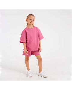 Костюм детский (футболка, шорты) : Casual Collection, пудровый, рост 158 см Minaku